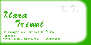 klara trimml business card